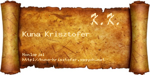 Kuna Krisztofer névjegykártya
